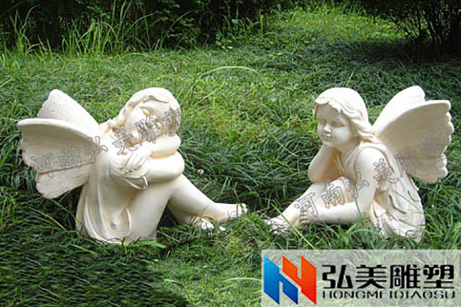 郑州玻璃钢雕塑-天使女孩雕塑